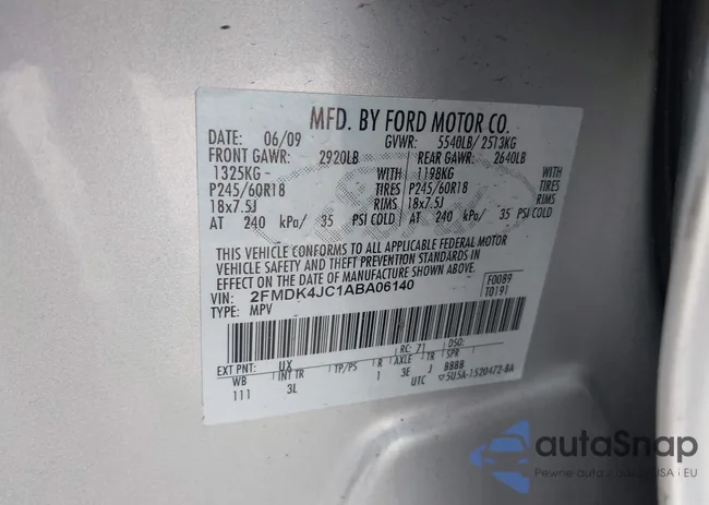 2FMDK4JC1ABA06140: 42163898