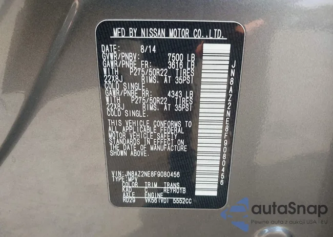 JN8AZ2NE8F9080456: 42163907