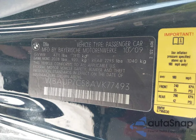 WBAUP7C58AVK77493: 42164040