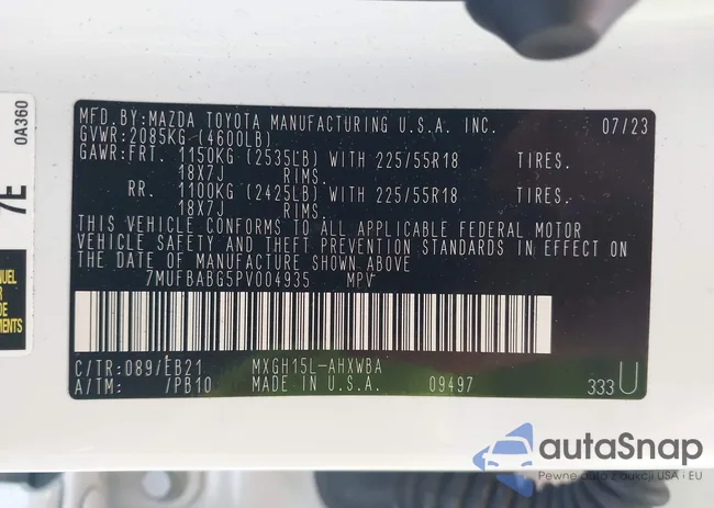 7MUFBABG5PV004935: 42163105