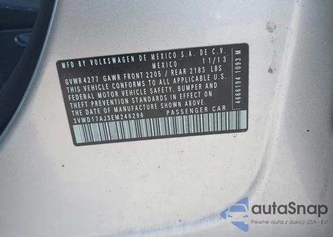 3VWD17AJ3EM246296: 42163106