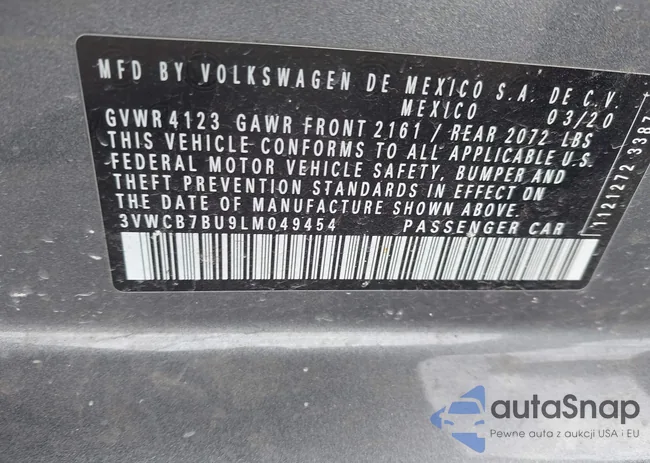 3VWCB7BU9LM049454: 42163150