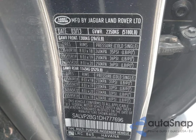 SALVP2BG1DH777696: 42163337