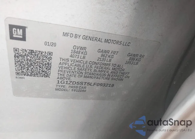 1G1ZD5ST5LF093219: 42163445