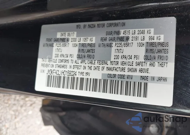 JM3KFACLXH0168024: 42164505