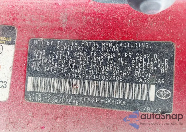 4T1FA38P34U032865: 42164531