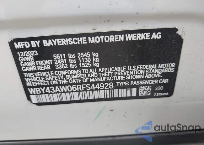 WBY43AW06RFS44928: 42164563