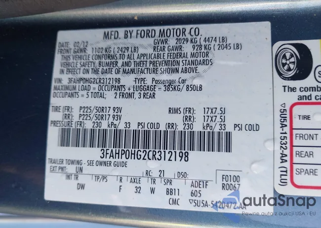 3FAHP0HG2CR312198: 42164800