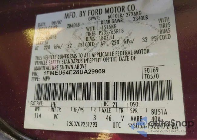 1FMEU64E28UA29969: 42164829