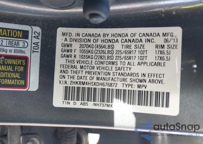 2HKRM4H5XDH676872: 42164938