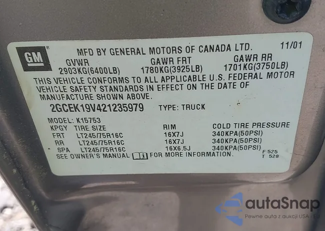 2GCEK19V421235979: 42165006