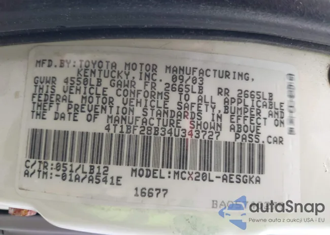 4T1BF28B34U343727: 42165034