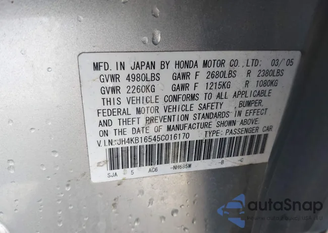 JH4KB16545C016170: 42164148