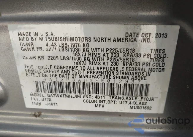 4A4AP3AUXEE012937: 42164164