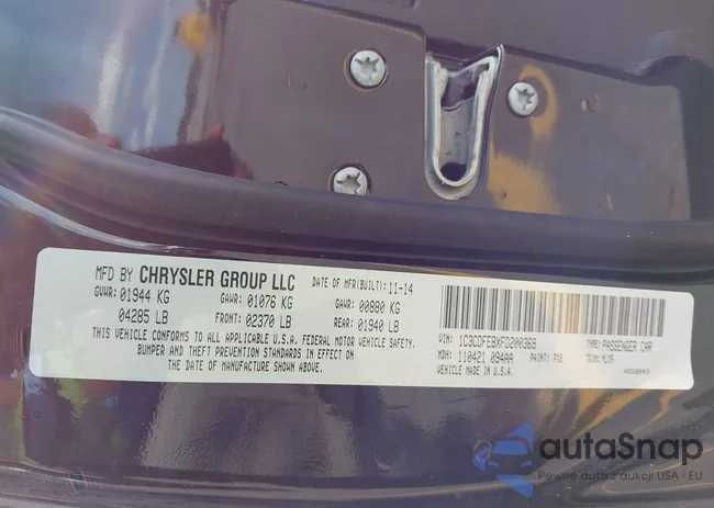 1C3CDFEBXFD200369: 42165512