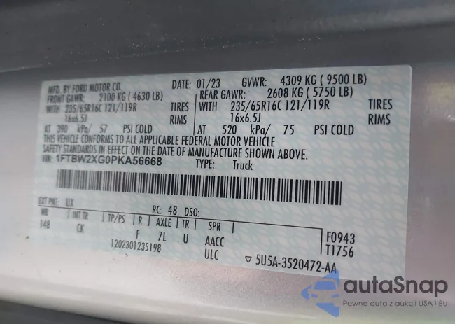 1FTBW2XG0PKA56668: 42165573