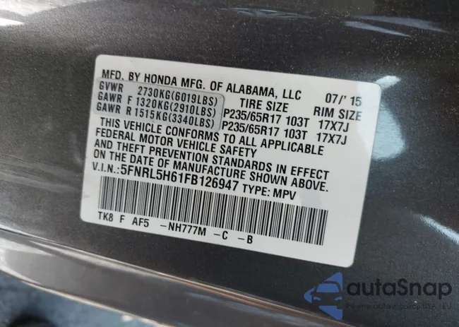 5FNRL5H61FB126947: 42165599