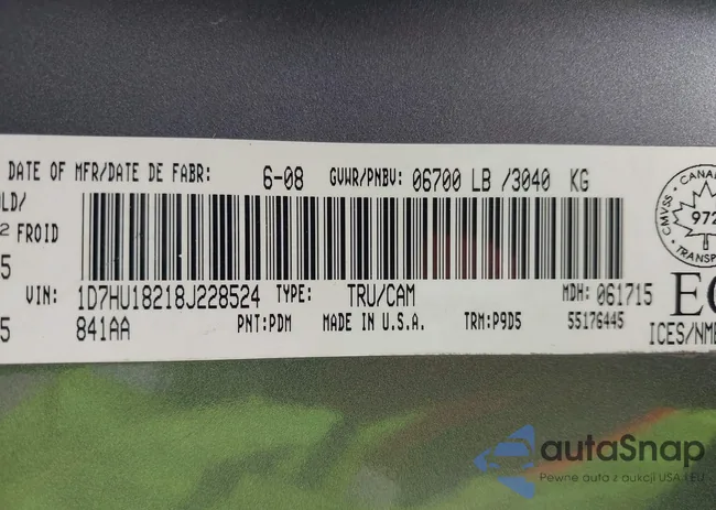 1D7HU18218J228524: 42166072