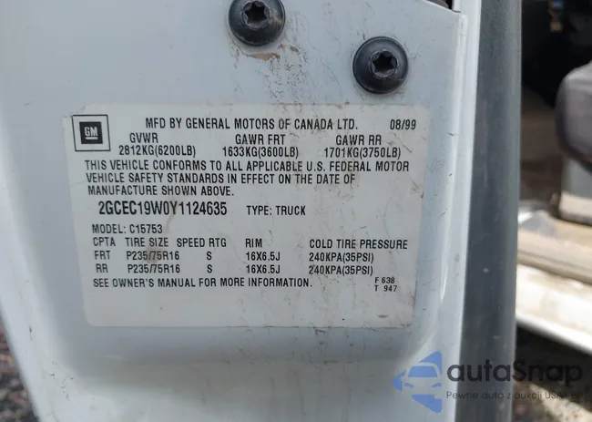 2GCEC19W0Y1124635: 42165105