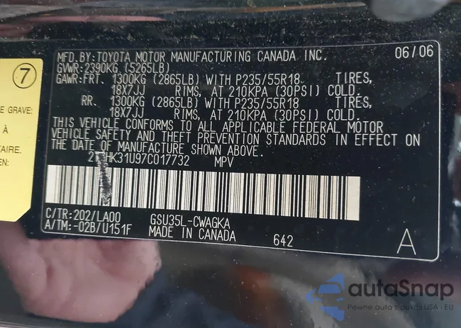 2T2HK31U97C017732: 42165113