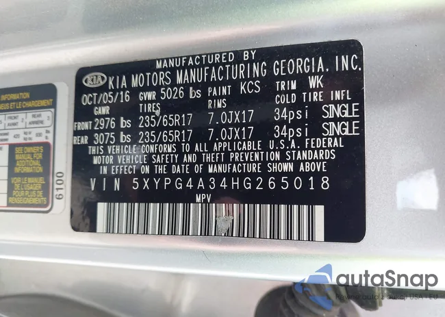 5XYPG4A34HG265018: 42165365