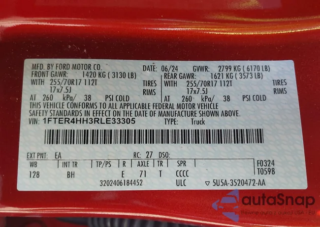 1FTER4HH3RLE33305: 42166700