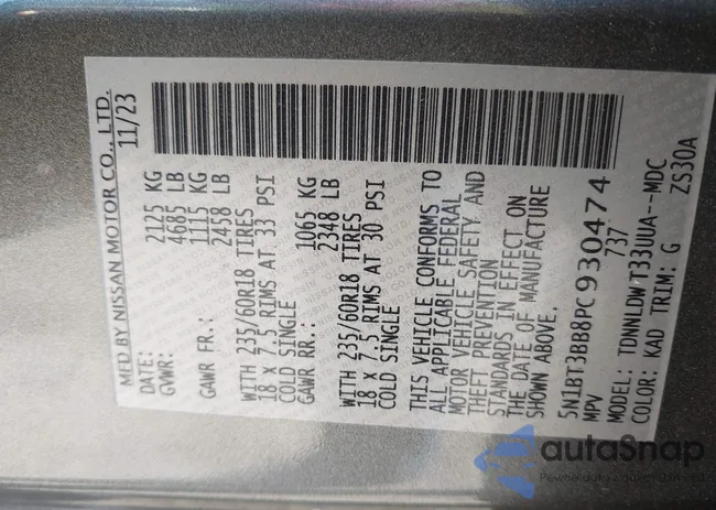 5N1BT3BB8PC930474: 42166743