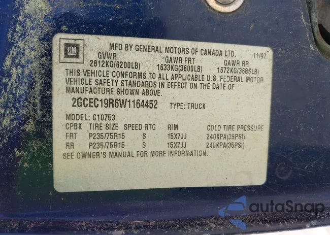 2GCEC19R6W1164452: 42166798