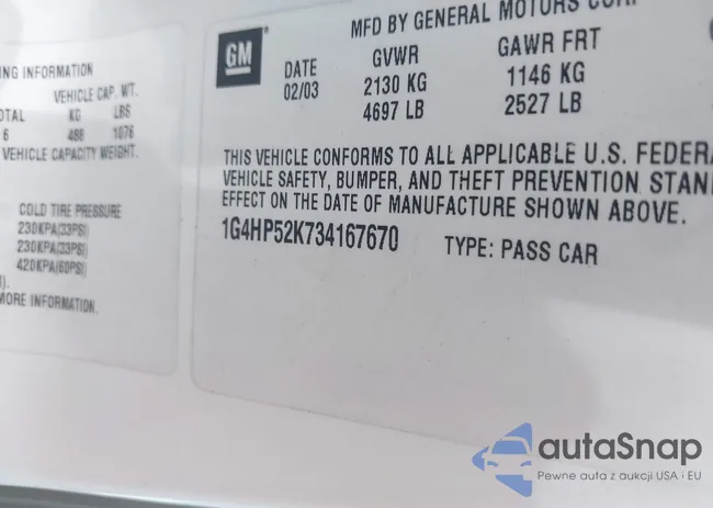 1G4HP52K734167670: 42166269