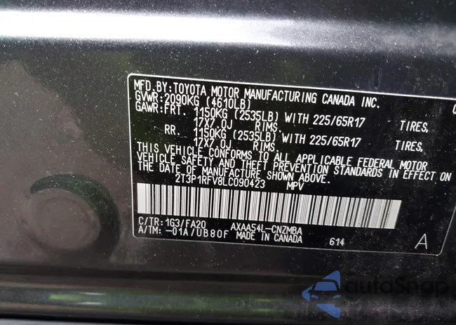 2T3P1RFV8LC090423: 42167535