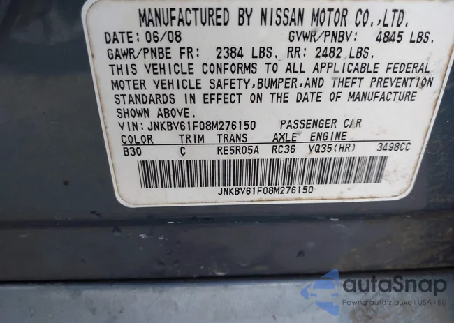 JNKBV61F08M276150: 42167789