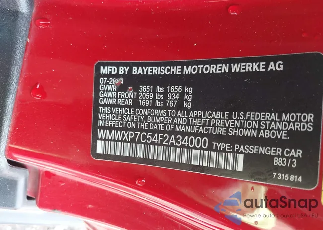 WMWXP7C54F2A34000: 42167991