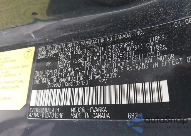 2T2HA31UX6C107070: 42168059