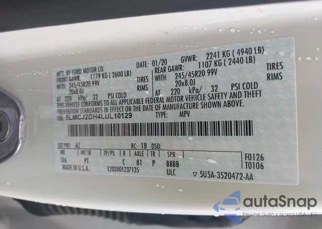 5LMCJ2DH4LUL10129: 42167087