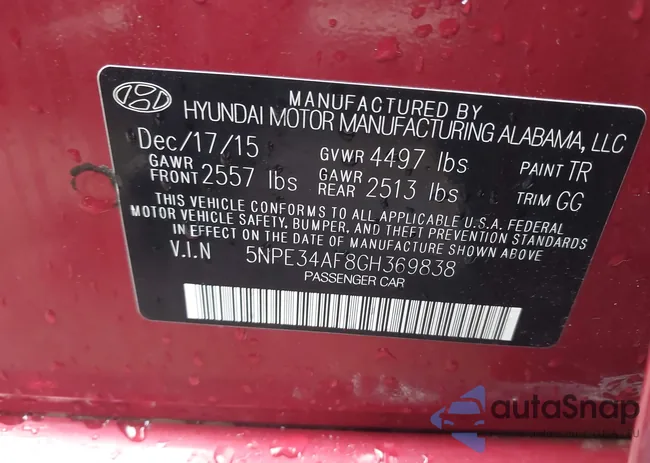 5NPE34AF8GH369838: 42167200