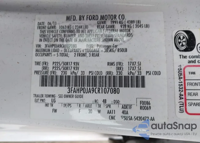 3FAHP0JA9CR107080: 42167256