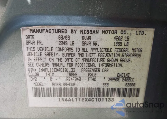 1N4AL11EX4C101133: 42167352