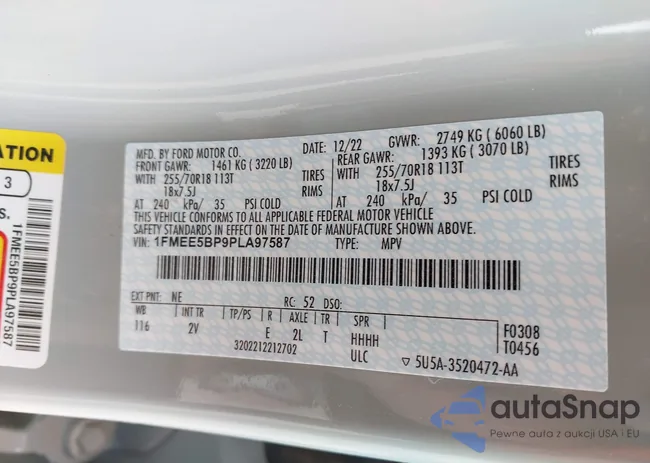 1FMEE5BP9PLA97587: 42168516