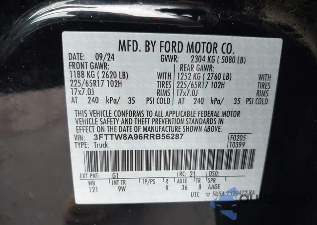 3FTTW8A96RRB56287: 42168535