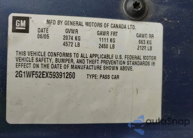 2G1WF52EX59391260: 42168938