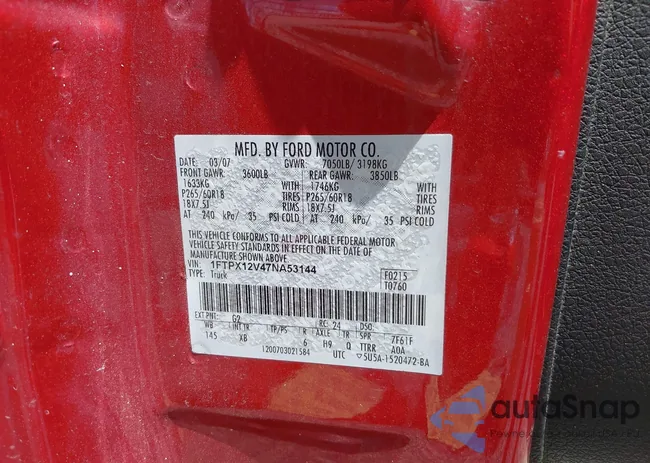 1FTPX12V47NA53144: 42168973