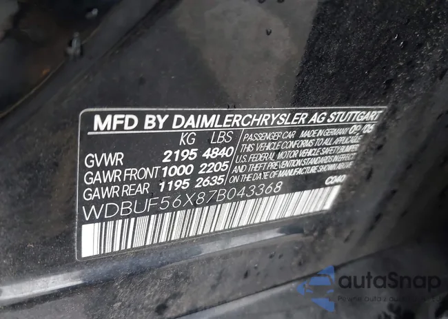 WDBUF56X87B043368: 42169073