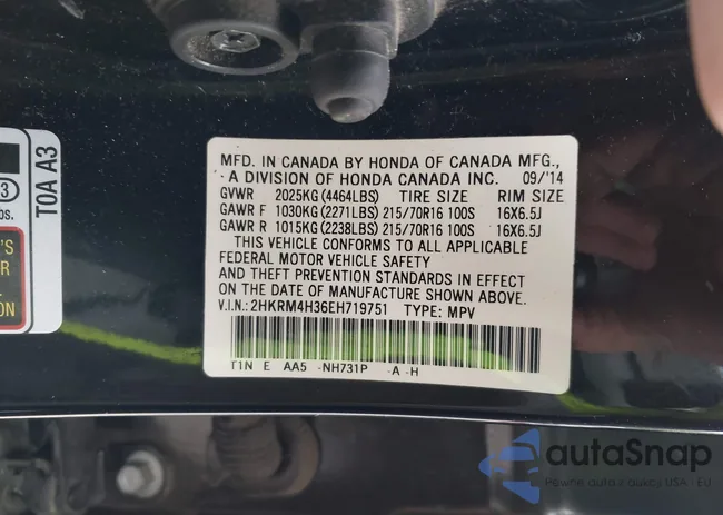 2HKRM4H36EH719751: 42168075