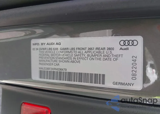 WAUD3BF2XRN036479: 42168192