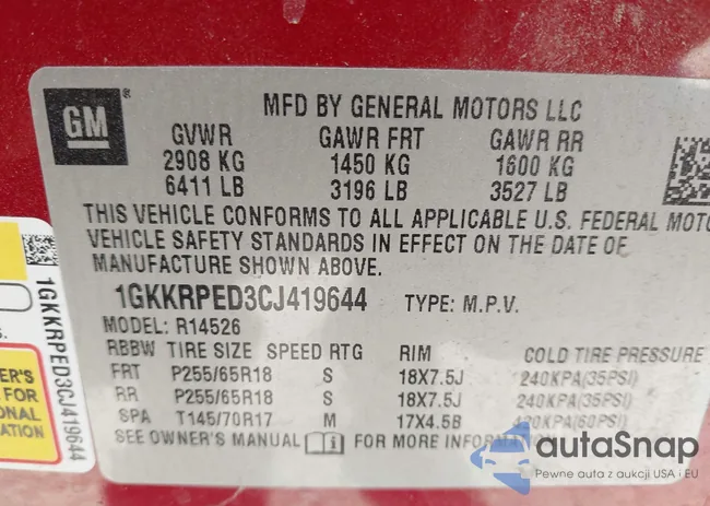 1GKKRPED3CJ419644: 42168295