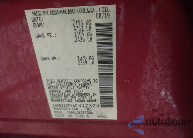 1N4BZ1CP7KC317374: 42169476