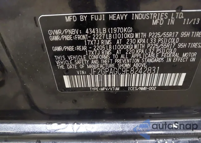 JF2GPAGC9E8242831: 42169680