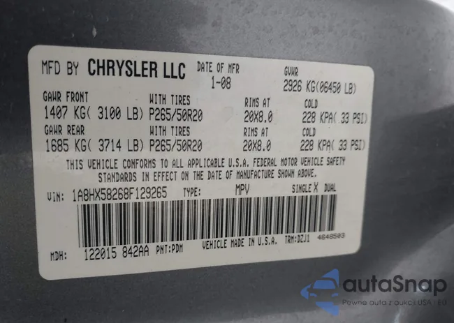 1A8HX58268F129265: 42169765