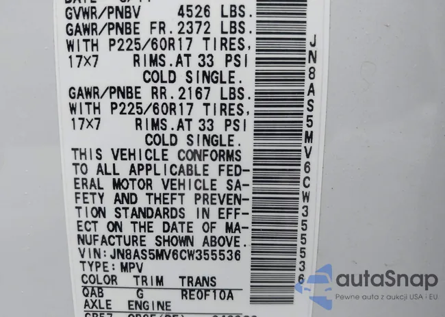 JN8AS5MV6CW355536: 42169876