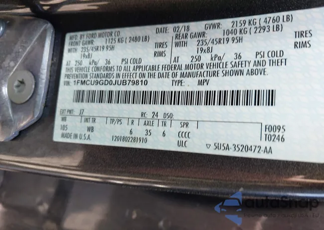 1FMCU9GD0JUB79810: 42169960